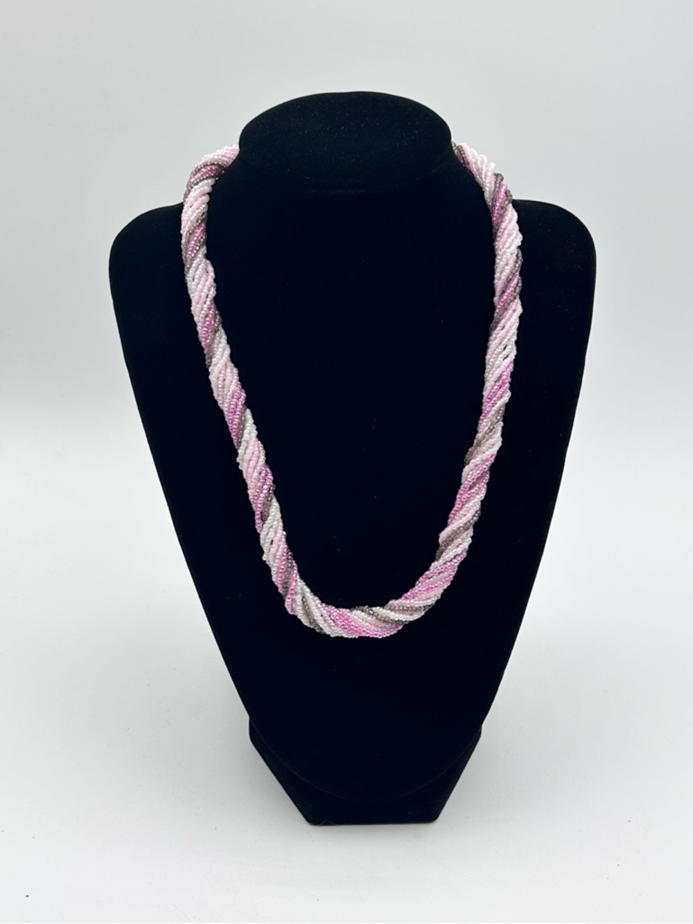 Vintage Multi Strand Rainbow Pastel Necklace 18"
